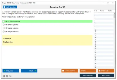 Juniper JN0-681 Data Center - Professional (JNCIP-DC) Practice test exam simulator test engine exam Prep practice test questions answers Image 8