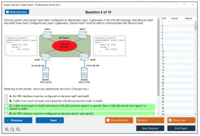 Juniper JN0-681 Data Center - Professional (JNCIP-DC) Practice test exam simulator test engine exam Prep practice test questions answers Image 2