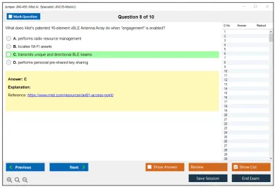 Juniper JN0-450 Mist AI. Specialist (JNCIS-MistAI) Practice test exam simulator test engine exam Prep practice test questions answers Image 8