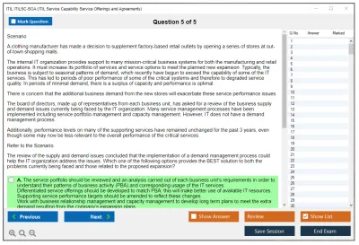 ITIL ITILSC-SOA ITIL Service Capability Service Offerings and Agreements Practice test exam simulator test engine exam Prep practice test questions answers Image 5