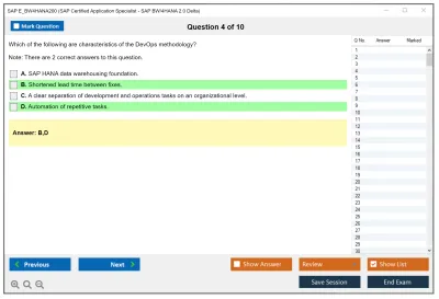 SAP E_BW4HANA200 SAP Certified Application Specialist - SAP BW/4HANA 2.0 Delta Practice test exam simulator test engine exam Prep practice test questions answers Image 4
