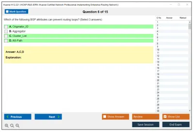 Huawei H12-221 HCNP-R&amp;S-IERN (Huawei Certified Network Professional-Implementing Enterprise Routing Network) Practice test exam simulator test engine exam Prep practice test questions answers Image 6