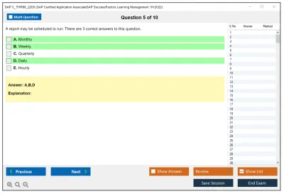 SAP C_THR88_2205 SAP Certified Application AssociateSAP SuccessFactors Learning Management 1H/2022 Practice test exam simulator test engine exam Prep practice test questions answers Image 5