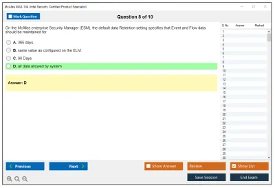 McAfee MA0-104 Intel Security Certified Product Specialist Practice test exam simulator test engine exam Prep practice test questions answers Image 8