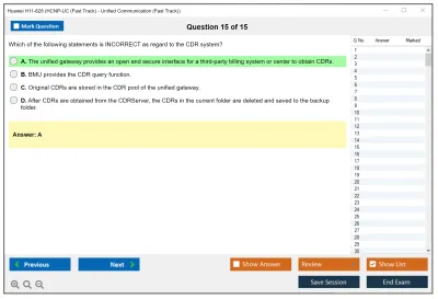 Huawei H11-828 HCNP-UC (Fast Track) - Unified Communication (Fast Track) Practice test exam simulator test engine exam Prep practice test questions answers Image 15