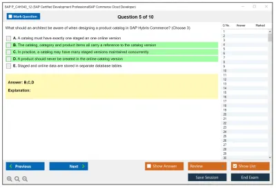 SAP P_C4H340_12 SAP Certified Development ProfessionalSAP Commerce Cloud Developer Practice test exam simulator test engine exam Prep practice test questions answers Image 5