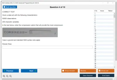SAS Institute A00-212 SAS Advanced Programming for SAS 9 Practice test exam simulator test engine exam Prep practice test questions answers Image 4