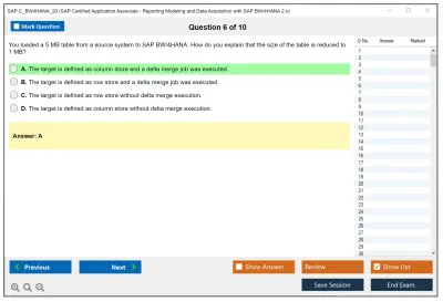 SAP C_BW4HANA_20 SAP Certified Application Associate - Reporting Modeling and Data Acquisition with SAP BW/4HANA 2.x Practice test exam simulator test engine exam Prep practice test questions answers Image 6