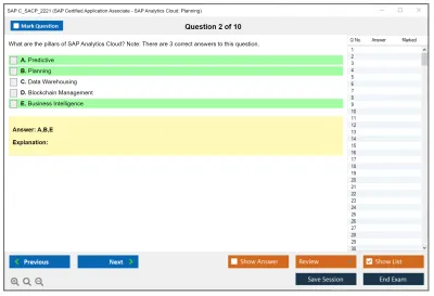 SAP C_SACP_2221 SAP Certified Application Associate - SAP Analytics Cloud: Planning Practice test exam simulator test engine exam Prep practice test questions answers Image 2