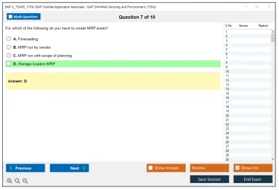 SAP C_TS450_1709 SAP Certified Application Associate - SAP S/4HANA Sourcing and Procurement (1709) Practice test exam simulator test engine exam Prep practice test questions answers Image 7