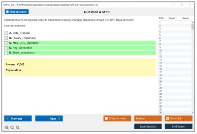 SAP C_DS_42 SAP Certified Application Associate Data Integration with SAP Data Services 4.2 Practice test exam simulator test engine exam Prep practice test questions answers Image 4