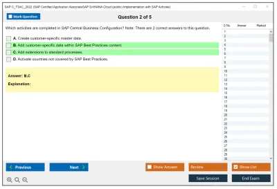 SAP C_TS4C_2022 SAP Certified Application AssociateSAP S/4HANA Cloud (public) Implementation with SAP Activate Practice test exam simulator test engine exam Prep practice test questions answers Image 2