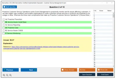 ServiceNow CIS-CSM ServiceNow Certified Implementation Specialist - Customer Service Management Exam Practice test exam simulator test engine exam Prep practice test questions answers Image 2