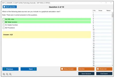 SAP C_HANAIMP_16 SAP Certified Technology Associate - SAP HANA 2.0 SPS04 Practice test exam simulator test engine exam Prep practice test questions answers Image 2