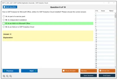 SAP C_SAC_2221 SAP Certified Application Associate - SAP Analytics Cloud Practice test exam simulator test engine exam Prep practice test questions answers Image 6
