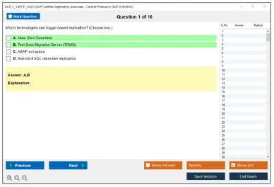 SAP C_S4FCF_2020 SAP Certified Application Associate - Central Finance in SAP S/4HANA Practice test exam simulator test engine exam Prep practice test questions answers Image 1