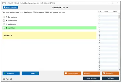 SAP C_HANADEV_15 SAP Certified Development Associate - SAP HANA 2.0 SPS03 Practice test exam simulator test engine exam Prep practice test questions answers Image 7