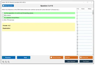 Juniper JN0-230 Security-Associate (JNCIA-SEC) Practice test exam simulator test engine exam Prep practice test questions answers Image 3