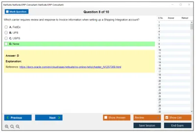 NetSuite NetSuite-ERP-Consultant NetSuite ERP Consultant Practice test exam simulator test engine exam Prep practice test questions answers Image 8