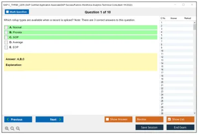SAP C_THR96_2205 SAP Certified Application AssociateSAP SuccessFactors Workforce Analytics Technical Consultant 1H/2022 Practice test exam simulator test engine exam Prep practice test questions answers Image 1