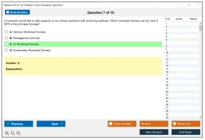 VMware 5V0-31.20 VMware Cloud Foundation Specialist Practice test exam simulator test engine exam Prep practice test questions answers Image 7