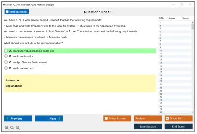 Microsoft AZ-301 Microsoft Azure Architect Design Practice test exam simulator test engine exam Prep practice test questions answers Image 10
