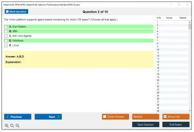 SolarWinds SPM-NPM SolarWinds Network Performance Monitor(NPM) Exam Practice test exam simulator test engine exam Prep practice test questions answers Image 2