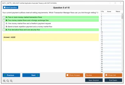 SAP C_S4FTR_1909 SAP Certified Application Associate Treasury with SAP S/4HANA Practice test exam simulator test engine exam Prep practice test questions answers Image 5