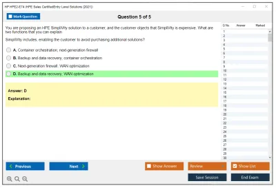 HP HPE2-E74 HPE Sales CertifiedEntry Level Solutions [2021] Practice test exam simulator test engine exam Prep practice test questions answers Image 5