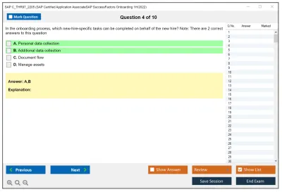 SAP C_THR97_2205 SAP Certified Application AssociateSAP SuccessFactors Onboarding 1H/2022 Practice test exam simulator test engine exam Prep practice test questions answers Image 4