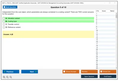 SAP C_TS4CO_1809 SAP Certified Application Associate - SAP S/4HANA for Management Accounting Associates (SAP S/4HANA 1809) Practice test exam simulator test engine exam Prep practice test questions answers Image 5