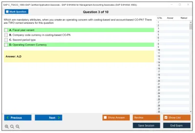 SAP C_TS4CO_1809 SAP Certified Application Associate - SAP S/4HANA for Management Accounting Associates (SAP S/4HANA 1809) Practice test exam simulator test engine exam Prep practice test questions answers Image 3