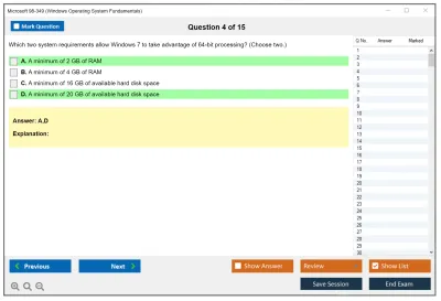 Microsoft 98-349 Windows Operating System Fundamentals Practice test exam simulator test engine exam Prep practice test questions answers Image 4