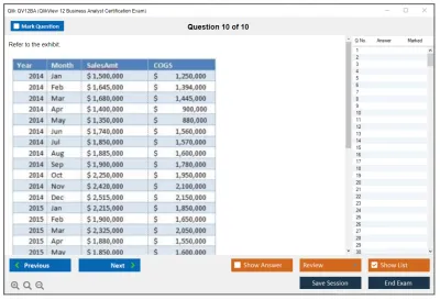 Qlik QV12BA QlikView 12 Business Analyst Certification Exam Practice test exam simulator test engine exam Prep practice test questions answers Image 10