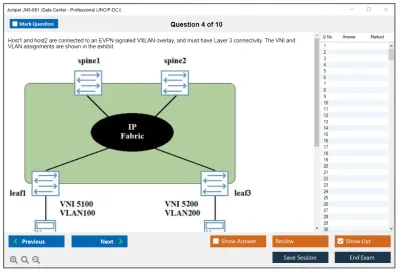 Juniper JN0-681 Data Center - Professional (JNCIP-DC) Practice test exam simulator test engine exam Prep practice test questions answers Image 4