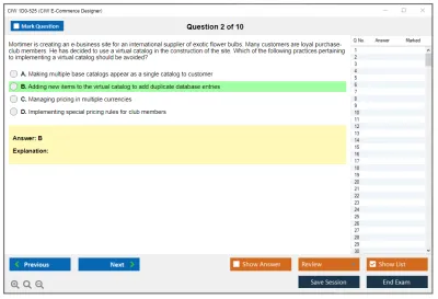 CIW 1D0-525 CIW v5 E-Commerce Designer Practice test exam simulator test engine exam Prep practice test questions answers Image 2