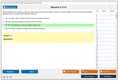 CWNP CWSP-206 CWSP Certified Wireless Security Professional Practice test exam simulator test engine exam Prep practice test questions answers Image 5