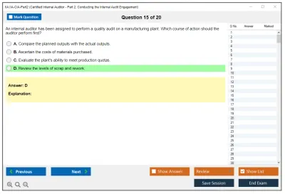 IIA IIA-CIA-Part2 Practice of Internal Auditing Practice test exam simulator test engine exam Prep practice test questions answers Image 15