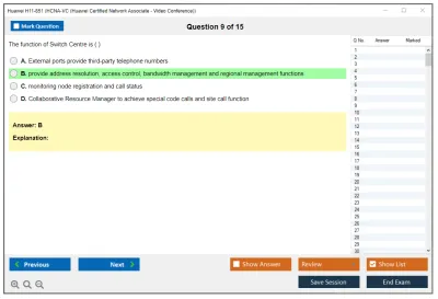 Huawei H11-851 HCNA-VC (Huawei Certified Network Associate - Video Conference) Practice test exam simulator test engine exam Prep practice test questions answers Image 9