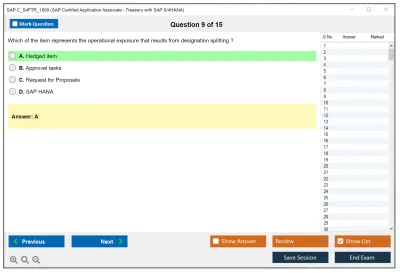 SAP C_S4FTR_1809 SAP Certified Application Associate - Treasury with SAP S/4HANA Practice test exam simulator test engine exam Prep practice test questions answers Image 9