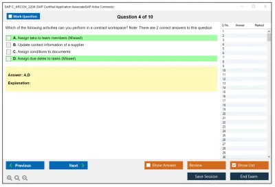 SAP C_ARCON_2208 SAP Certified Application AssociateSAP Ariba Contracts Practice test exam simulator test engine exam Prep practice test questions answers Image 4