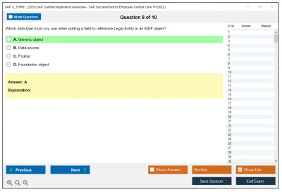 SAP C_THR81_2205 SAP Certified Application Associate - SAP SuccessFactors Employee Central Core 1H/2022 Practice test exam simulator test engine exam Prep practice test questions answers Image 8