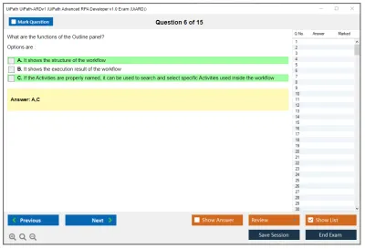 UiPath UiPath-ARDv1 UiPath Advanced RPA Developer v1.0 Exam (UiARD) Practice test exam simulator test engine exam Prep practice test questions answers Image 6
