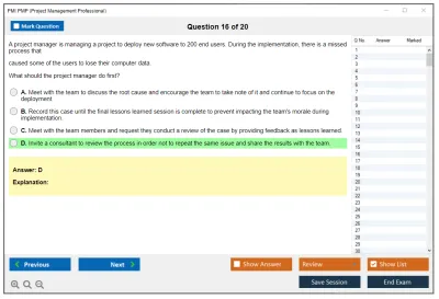 PMI PMP Project Management Professional  (2025 Version) Practice test exam simulator test engine exam Prep practice test questions answers Image 16