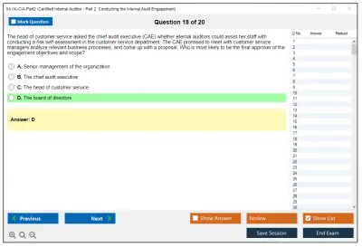 IIA IIA-CIA-Part2 Practice of Internal Auditing Practice test exam simulator test engine exam Prep practice test questions answers Image 18