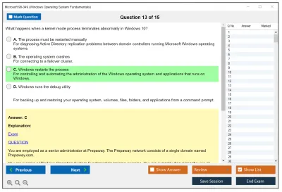 Microsoft 98-349 Windows Operating System Fundamentals Practice test exam simulator test engine exam Prep practice test questions answers Image 13