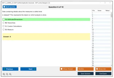 SAP C_LUMIRA_23 SAP Certified Application Associate - SAP Lumira Designer 2.3 Practice test exam simulator test engine exam Prep practice test questions answers Image 6