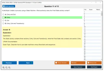 UiPath UiPath-ARDv1 UiPath Advanced RPA Developer v1.0 Exam (UiARD) Practice test exam simulator test engine exam Prep practice test questions answers Image 11