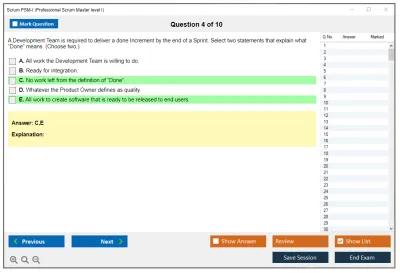 Scrum PSM-I Professional Scrum Master I Practice test exam simulator test engine exam Prep practice test questions answers Image 4