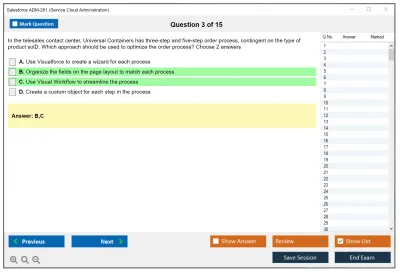 Salesforce ADM-261 Salesforce Service Cloud Administration Practice test exam simulator test engine exam Prep practice test questions answers Image 3
